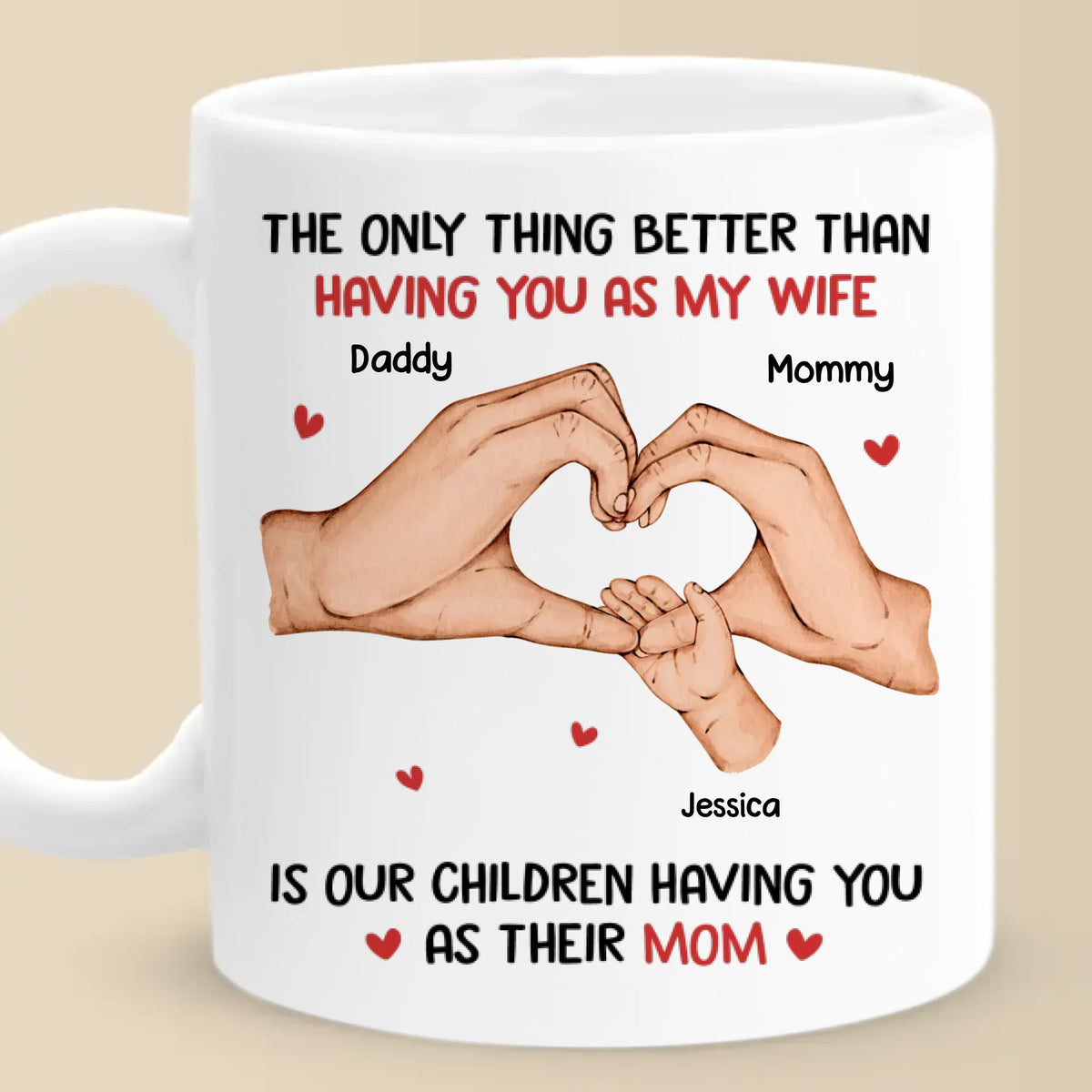 You’re Not Just My Love, You’re The Heart Of Our Family - Family Personalized Custom Mug - Mother's Day, Gift For Wife, Anniversary