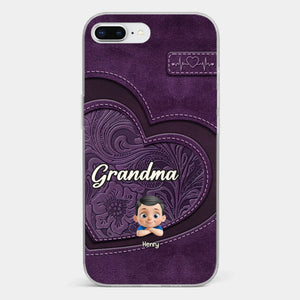 Always In Your Hug, Grandma - Family Personalized Custom Clear Phone Case - Mother's Day, Gift For Mom, Grandma