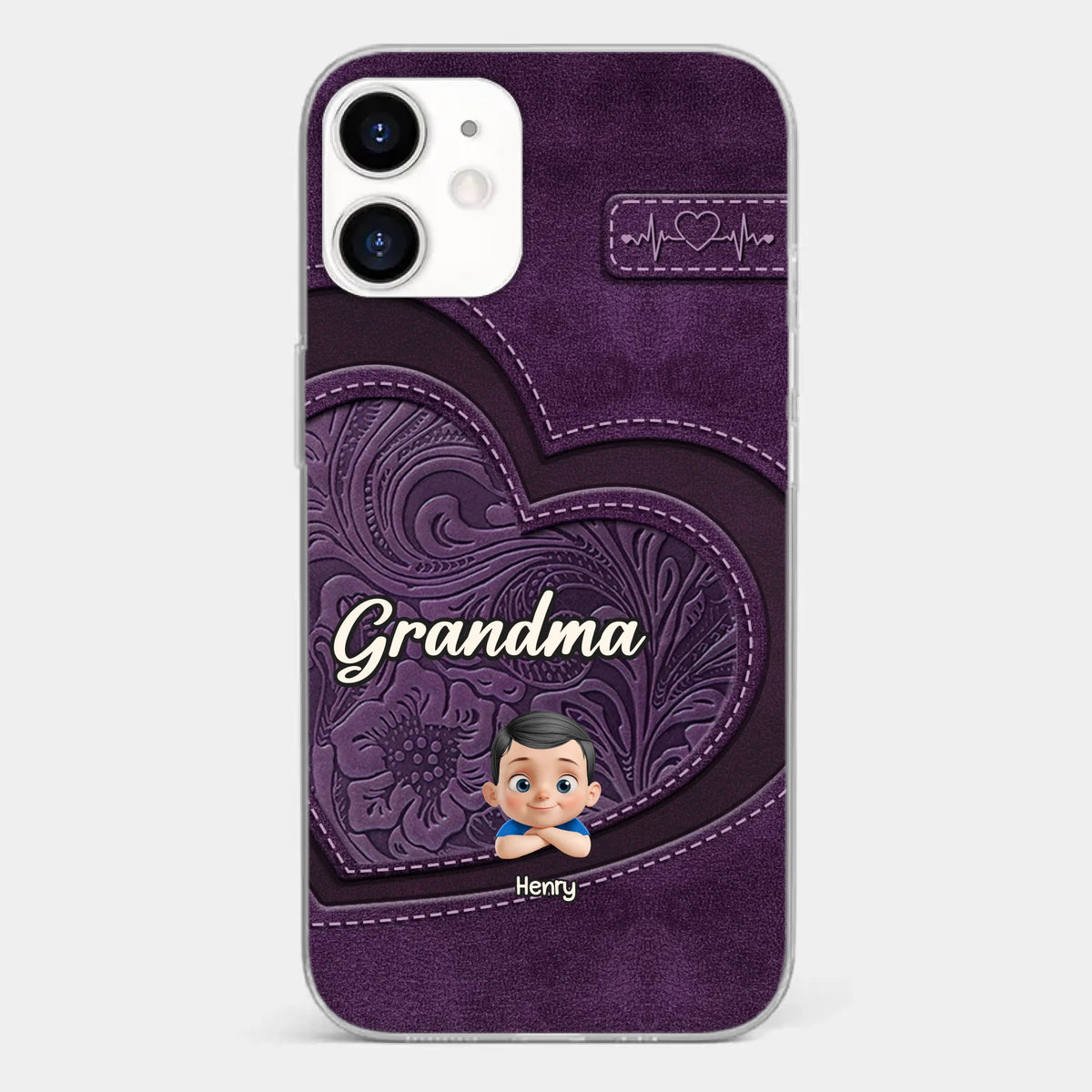 Always In Your Hug, Grandma - Family Personalized Custom Clear Phone Case - Mother's Day, Gift For Mom, Grandma