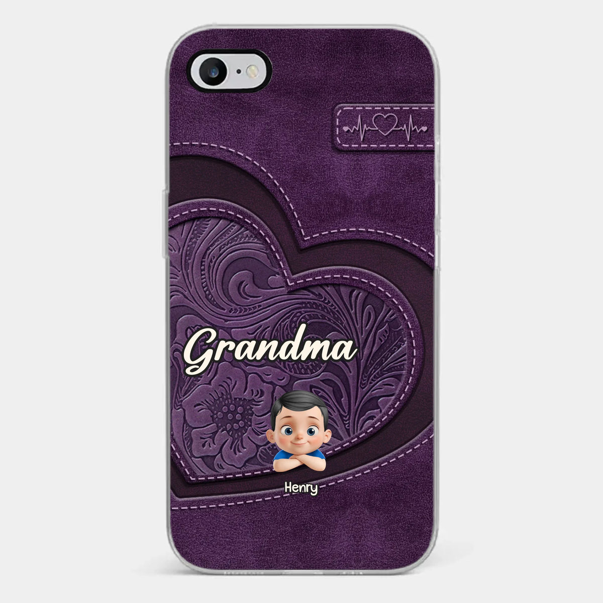 Always In Your Hug, Grandma - Family Personalized Custom Clear Phone Case - Mother's Day, Gift For Mom, Grandma