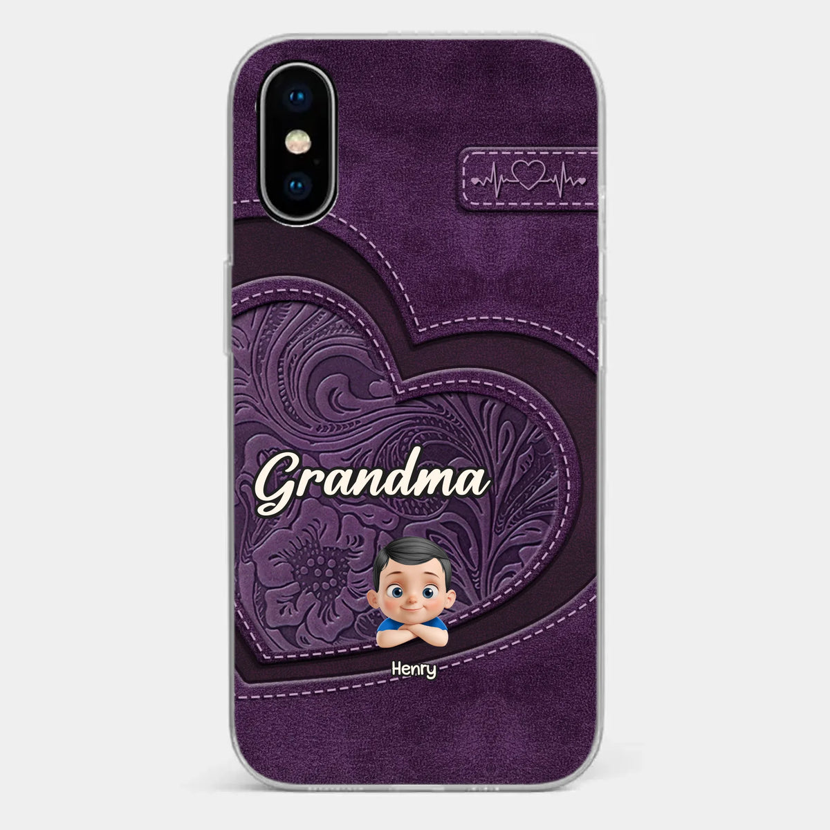 Always In Your Hug, Grandma - Family Personalized Custom Clear Phone Case - Mother's Day, Gift For Mom, Grandma