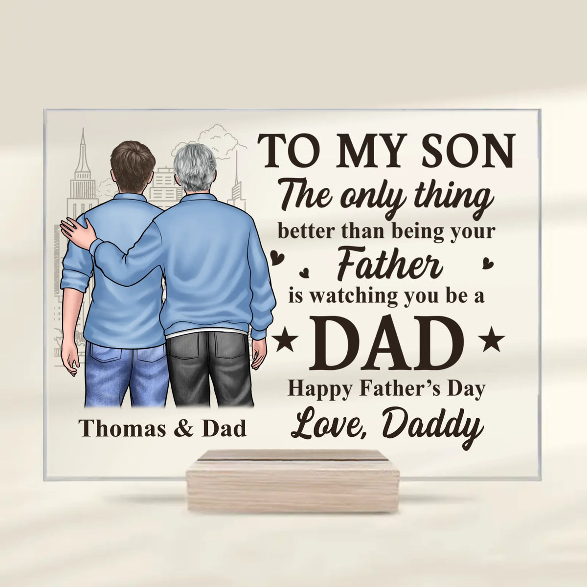 Celebrating The Man You've Become - Family Personalized Custom Rectangle Shaped Acrylic Plaque - Father's Day, Mother's Day, Gift For Son