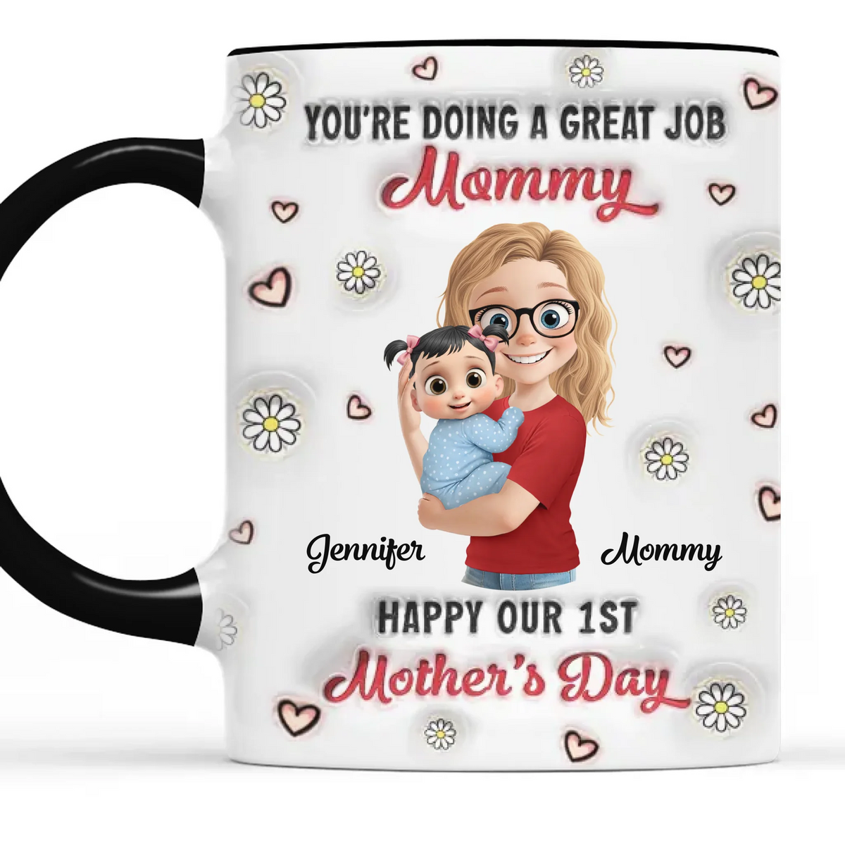 You Make Every Day Brighter - Family Personalized Custom 3D Inflated Effect Printed Accent Mug - Mother's Day, Baby Shower Gift, Gift For First Mom
