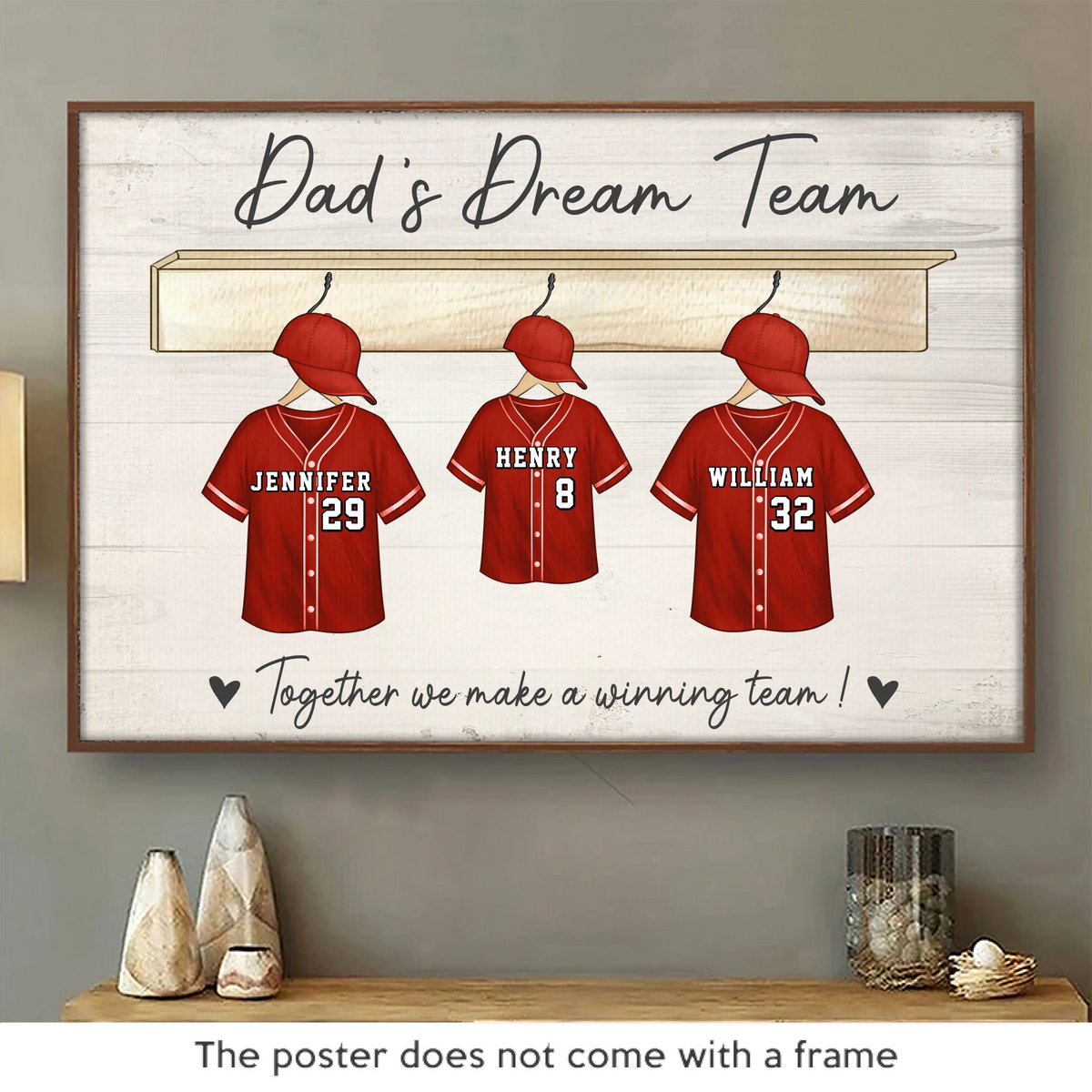 Built By Love, Bonded Like A Team - Family Personalized Custom Horizontal Poster - Father's Day, Gift For Dad, Sport Lovers, Sport Players